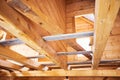 Wooden roof construction symbolic photo for home house building Royalty Free Stock Photo