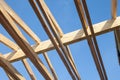 Wooden roof with rafter style framing Royalty Free Stock Photo