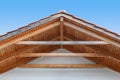 Wooden roof with rafters Royalty Free Stock Photo