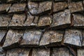 Wooden Roof Tiles Of The House Close-up, Background