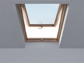 Wooden roof window.