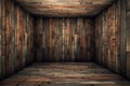 A wooden room, void of activity, echoing with quiet potential Royalty Free Stock Photo