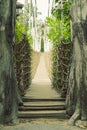 Wooden rope bridge Royalty Free Stock Photo