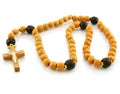 Wooden rosary and cross Royalty Free Stock Photo