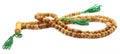 Wooden rosary over white background Royalty Free Stock Photo