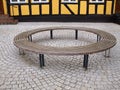 Wooden round circular bench