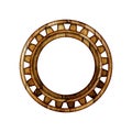 Wooden round frame.