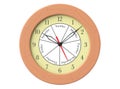 Wooden round wall clock with day indication