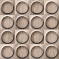 Wooden rounded abstract blocks stacked for seamless background Royalty Free Stock Photo