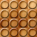 Wooden rounded abstract blocks stacked for seamless background
