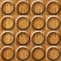 Wooden rounded abstract blocks stacked for seamless background Royalty Free Stock Photo