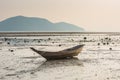 Row boat on the beach. Royalty Free Stock Photo