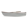 Wooden row boat on white. Top view. 3D illustration Royalty Free Stock Photo