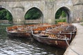 Rowing Boats and Elvet Bridge in Durham Royalty Free Stock Photo