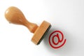 Wooden rubber stamp - internet law Royalty Free Stock Photo