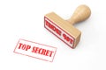 Wooden Rubber Stamp with Top Secret Sign Royalty Free Stock Photo