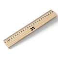 The ruler is made of light colored wood with a natural grain pattern Royalty Free Stock Photo