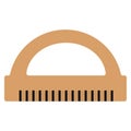 Wooden ruler protractor flat icon
