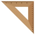 Wooden Ruler Triangle. Instrument of Measurement.