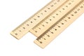 Wooden ruler on white background