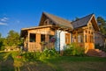 Wooden rural house in Poland, Roztocze region Royalty Free Stock Photo
