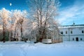 Wooden Russian hut - Traditional dwelling of the Russian North Royalty Free Stock Photo