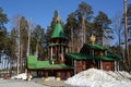 Wooden Russian Orthodox Christian Church of Holy Royal Martyrs in Ganina Yama Monastery.