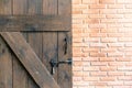 Wooden rustic barn door Royalty Free Stock Photo