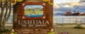 Ushuaia city welcome signpost