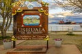 Ushuaia city welcome signpost