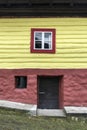 Wooden, rustic window in old cottage, Vlkolinec, Slovakia Royalty Free Stock Photo