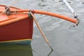 Wooden sailboat bow