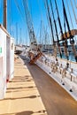 Wooden sailboat deck Royalty Free Stock Photo