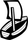 wooden sailing ship or boat. Vector file available