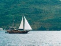 Wooden sailing ship. Montenegro, Bay of Kotor Royalty Free Stock Photo