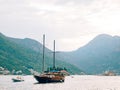 Wooden sailing ship. Montenegro, Bay of Kotor Royalty Free Stock Photo