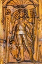 Wooden Saint Mauritius Statue Door Church Lucerne Switzerland Royalty Free Stock Photo