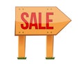 Wooden sale sign illustration Royalty Free Stock Photo