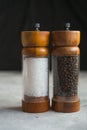 Wooden Salt And Pepper grinder Set Royalty Free Stock Photo