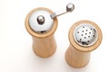 Wooden salt and pepper shaker Royalty Free Stock Photo