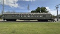 Wooden Santa Fe railroad car outside the Garland Landmark Museum at 393 North Sixth Street.