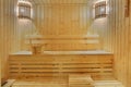 Wooden sauna room