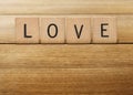 Wooden Scrabble Letter love Royalty Free Stock Photo