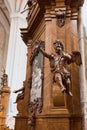 Wooden sculpture of angel at church Royalty Free Stock Photo