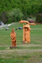 The wooden sculpture camp from Polovragi 28 Royalty Free Stock Photo