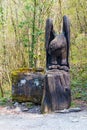 Wooden sculpture of eagle Royalty Free Stock Photo