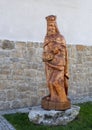 Wooden sculpture, The Village of Holasovice, Czech Republic Royalty Free Stock Photo