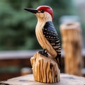 Wooden Sculpture Of A Woodpecker In Tokina At-x 11-16mm F28 Pro Dx Ii Style Royalty Free Stock Photo
