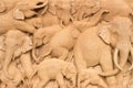 Wooden sculpture work in elephant pattern