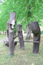 Wooden sculptures art